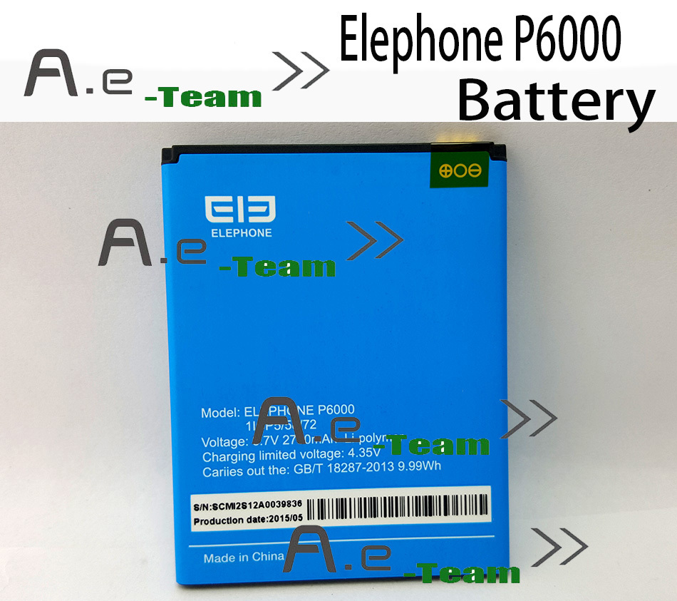 100 Original Elephone P6000 battery New High Quality Replacement for Mobile Phone 2700mAh Backup Bateria Batterij