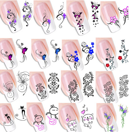 1 шт. переброски вод ногтей наклейки наклейка красоты маникюр diy наклейки для ногтей искусство украшения 31 вариант дизайна