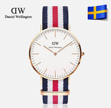 2015 famosa marca de lujo estilo Daniel Wellington relojes DW Reloj para hombre Nylon correa Reloj del cuarzo Reloj Reloj Montre 40 mm