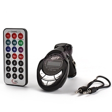 Car MP3 Mucsic Player Wireless FM Transmitter Radio Modulator SD MMC USB Auto Kit+ Remote Control #10222