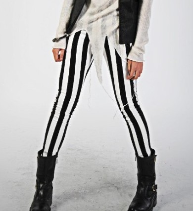 black and white pants with faces on them