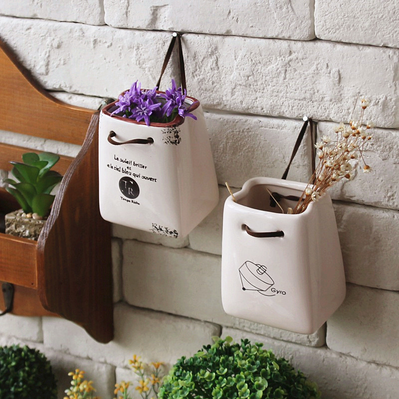 Free shipping For american za kka fresh small paper bag ceramic vase hydroponic flower pen decoration