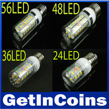 SMD 5730 E27 220V/110V LED Bulb 9W 12W 15W 18W LED bulb lamp 24 LEDs 36LEDs 48LEDs 56LEDs,Warm white/white candle LED Corn light