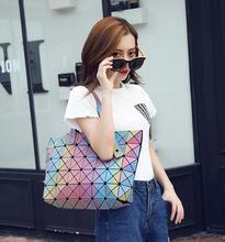 New 2016 Famous Brand Bao bao Bag women Diamond Lattice Tote geometry Quilted shoulder bag sac bags handbags Rainbow Bag