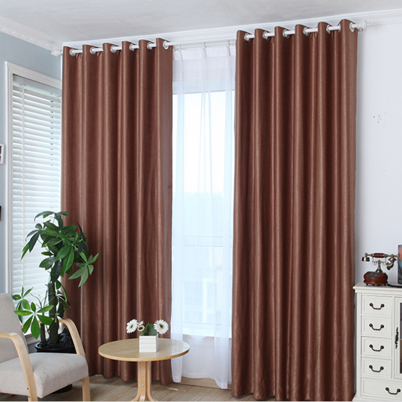 Hot Sale Upscale Jacquard Yarn Curtains Solid Grommet
