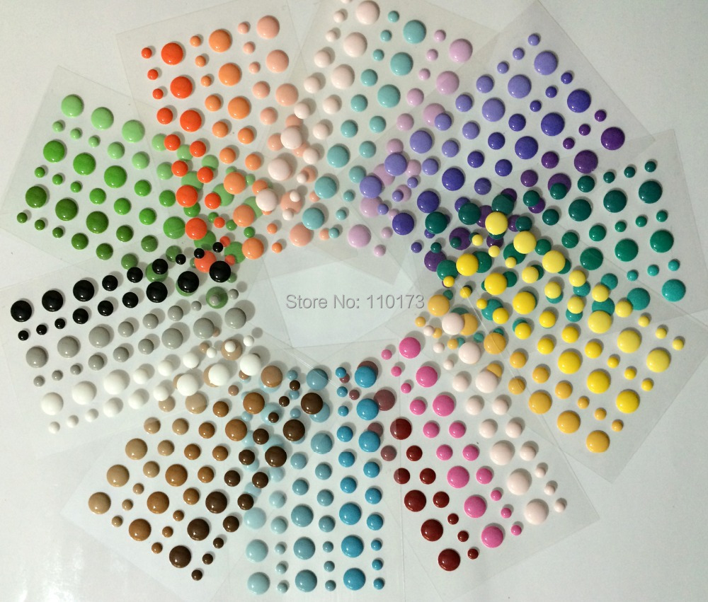 Buy (50 sheets/lot) 54pcs round assorted size self