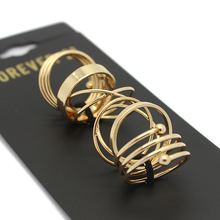 Stacking punk style bague femme rings shiny gold midi ring finger ring set knuckle Charm sheet glass for anelli fashion jewelry