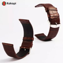 Alta calidad suave Sweatband del grano del cocodrilo del cuero genuino de la correa gancho de acero hebilla del reloj Band para Apple reloj