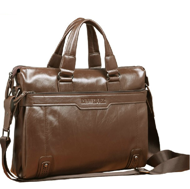 Hot sale fashion Soft PU leather handbags leather laptop bags for men men&#39;s big size shoulder ...
