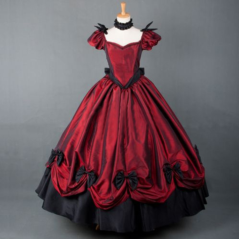 Plus size American Retro victorian lolita dress party gothic prom dress long lolita costumes