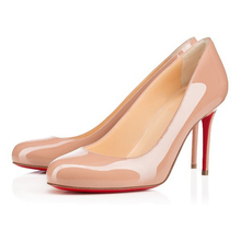 New Fall Women 8CM High Heel Shoes Hot Red Sole Bottom Pump Round Toe Pumps Woman Single Office Shoes Talons Hauts Rouges