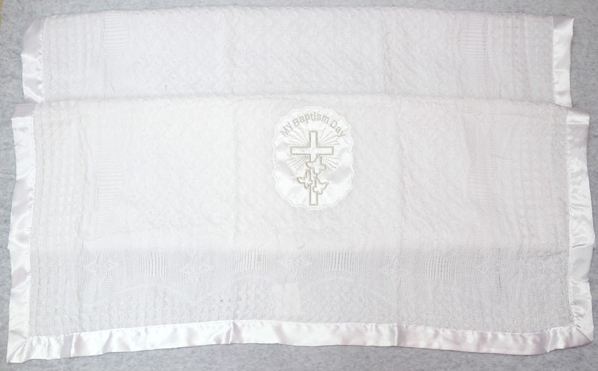 cross white baby shawl-52998-4