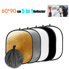 2015 NEW Handheld Collapsible 23.6″x35.4″ 60cmx90cm 5in1 Photograph Studio Light Oval Reflector Disc Free Shipping