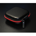 Hot Sale Black Fiber Zipper Headphones Earphone Earbuds Hard case Storage Carrying Pouch bag SD Card