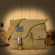 Squirrel fashion vogue casual canvas pattern brand denim men messenger bag briefcase versatile business male vintage