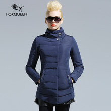 Foxqueen 2016 New Arrive Women Hooded Jacket Cotton Padded Spring Female Coat Plus Size Women’s Clothing Winter Bomber Jacket