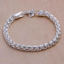 Promotion! Free Shipping Wholesale 925 silver bracelet, 925 silver fashion jewelry Twisted Ring Bracelet H070