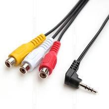 Quality 1/8″ 3.5mm 4P mini AV TRRS angled plug to 3 RCA female jack Audio Video Adapter cable