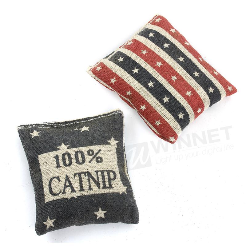 2PCS Cat Kitten Toys Catnip Pillow Cushion 7x6cm