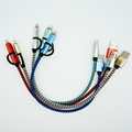 30cm Durable Metal Plug Charger Cord 2 in 1 Micro USB Cable For iPhone 5 5S