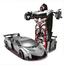 Kingtoy USB Charging RC Car Red Color Remote Control Deformed Car Robot