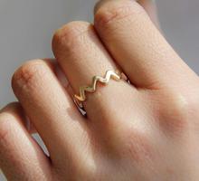 Fashion jewelry accessories Simple Wavy electrocardiogram finger ring best and nice gift for women girl wholesale J-78