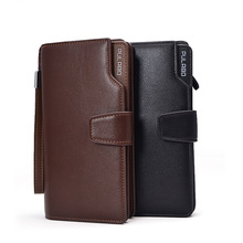 women wallets genuine leather zipper mens long wallet leather genuine zipper hasp fashion acrylic solid black