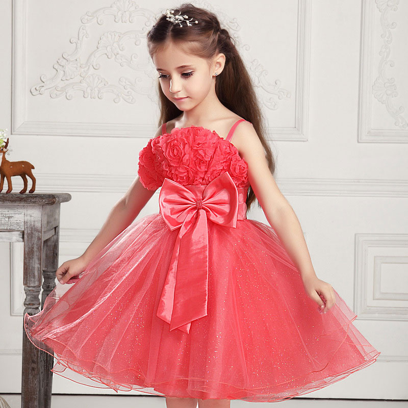 wholesale  girl party dress with bow,,girl princess clothing ,many color PRE-order 6pcs/lot 8595