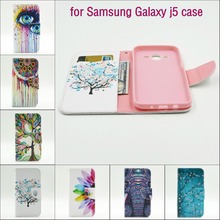 Fashion Retro Flip pu Leather Cover Case for Samsung Galaxy J5 Handmade Exquisite with Card Slots