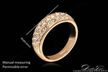 CZ Diamond Micro Pave Engagement Rings Wholesale 18K Rose Gold Plated Crystal Fashion Wedding Jewelry For