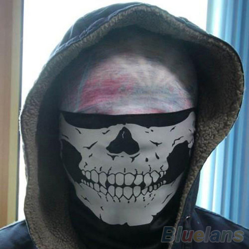 Skull Bandana Bike Motorcycle Helmet Neck Face Mask Paintball Ski Sport Headband 002J