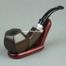 handmake 15cm wooden tobacco smoking pipes ,Ebony wooden smoking pipes 9mm Filter Brown Smoking Pipe Set