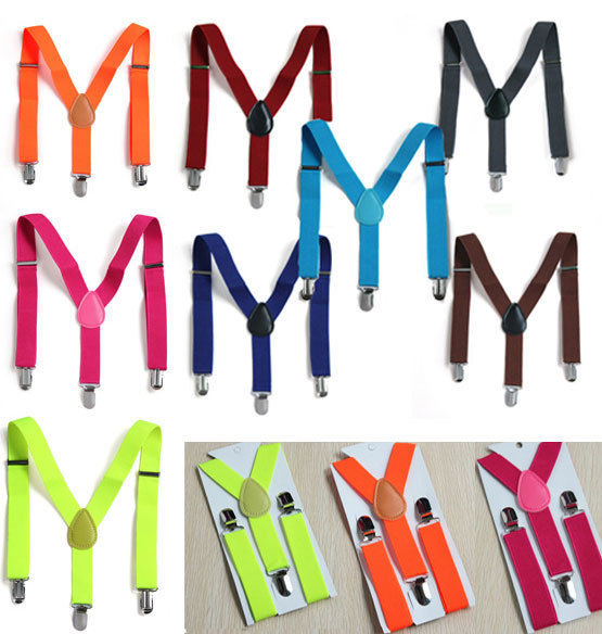 Cool Kids Boy Girls Child Clip on Suspenders Elastic Y Shape Adjustable Braces