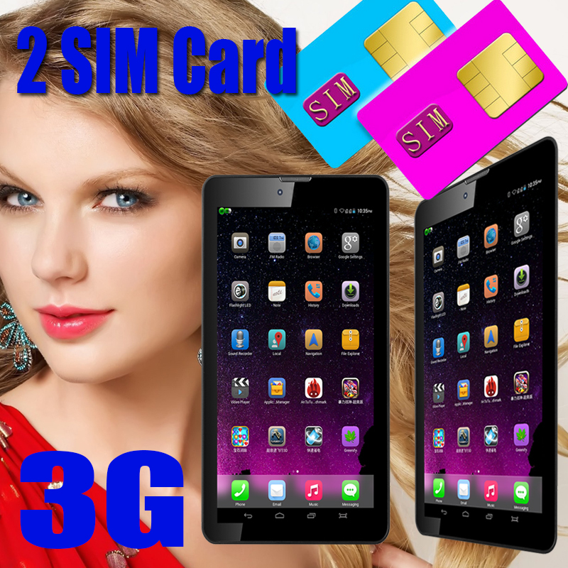 7 inch 3G Tablet PC Phone Call GPS Bluetooth FM Wifi Dual SIM card Slot Quad