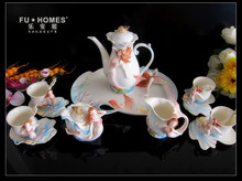 2015 new coffee cup set 16pcs set with nice mermaid drinkware sets free shipping