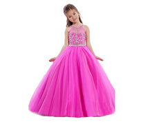 Gorgeous Organza Halter Straps Fully Beaded Top Ruffled Back Lace Up Crystal Pink Prom Ball Gowns Homecoming Vestido de noiva
