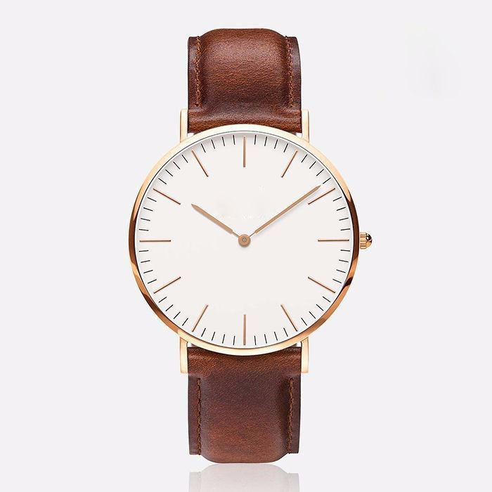 2015 Popular Brand Watch Men Leather Strap Military Quartz Wristwatch Relogio Masculino Clock hombre 40mm