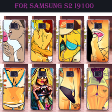 Mobile Phone Case For Samsung Galaxy S2  DIY Color Paint Protective Cellphone Back Cover Sexy Girl Shipping Free