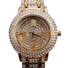 Mujeres del reloj últimas mujeres del diseño relojes reloj cristales llenos checa japón Miyota 2035 movimiento de resistencia agua banda de Metal