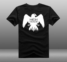 Game of throne House Arryn of the Eyrie Logo as High as Honor T-shirts Print Cotton Short Sleeve O-neck Tee Shirts Tops
