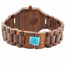 Vintage Style Women Men Watch Red Sandal Wood Wristwatch Japan Import Quartz Movement With Calendar Natural