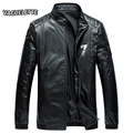 Luxury Winter Chaqueta Piel Vintage Punk Rock Men Clothes Solid Red Thick Mens Leather Jackets And