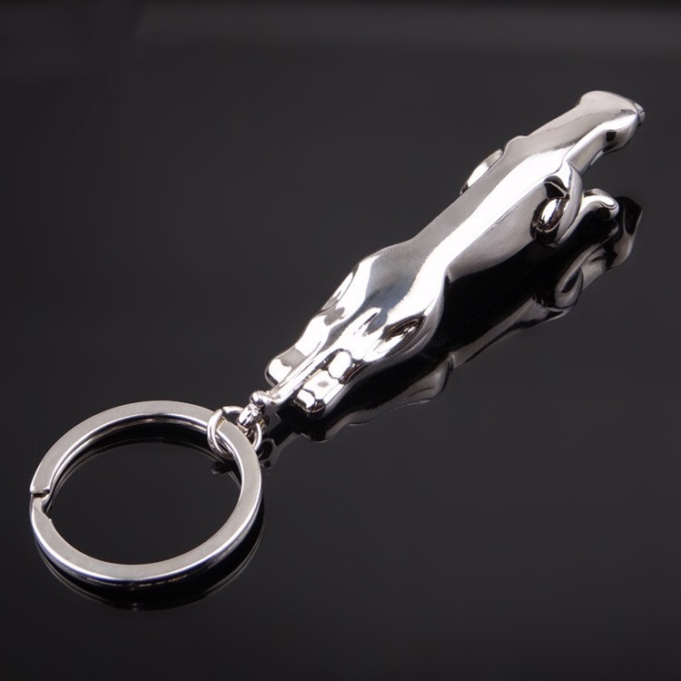 Creative Keychain Smooth metal Leopard Key Chain Car Key Ring for Man or Women