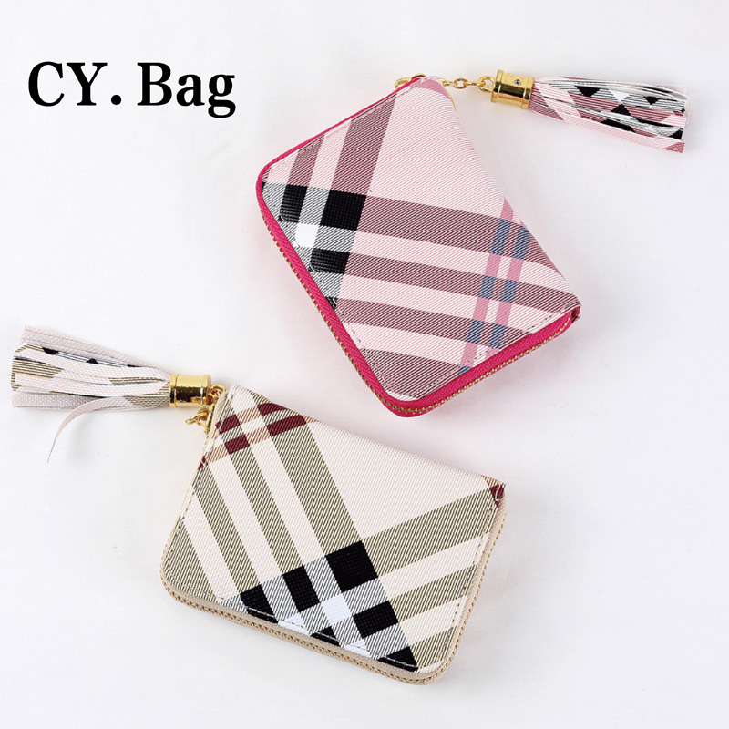 with Coin Bag zipper new 2016 women Lattice fringe wallet wallets brand purses female thin wallet