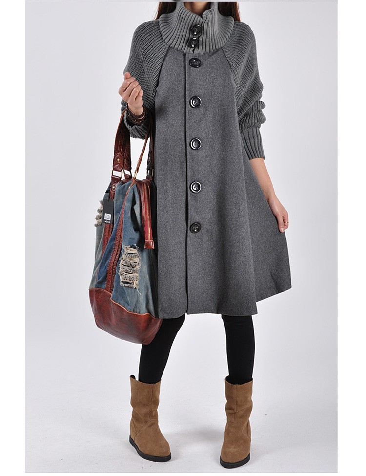  2015 New Winter trench Korean yards loose woolen cape coat woolen coat lady casual female outwear windbreaker women CT2 (17)