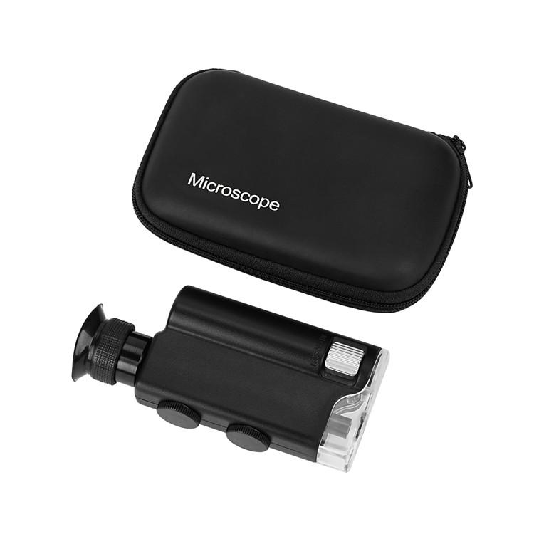 Mini Microscope Pocket 200X~240X  Handheld Microscope LED Lamp Light Loupe Zoom Magnifier Magnifying Glass Pocket Lens