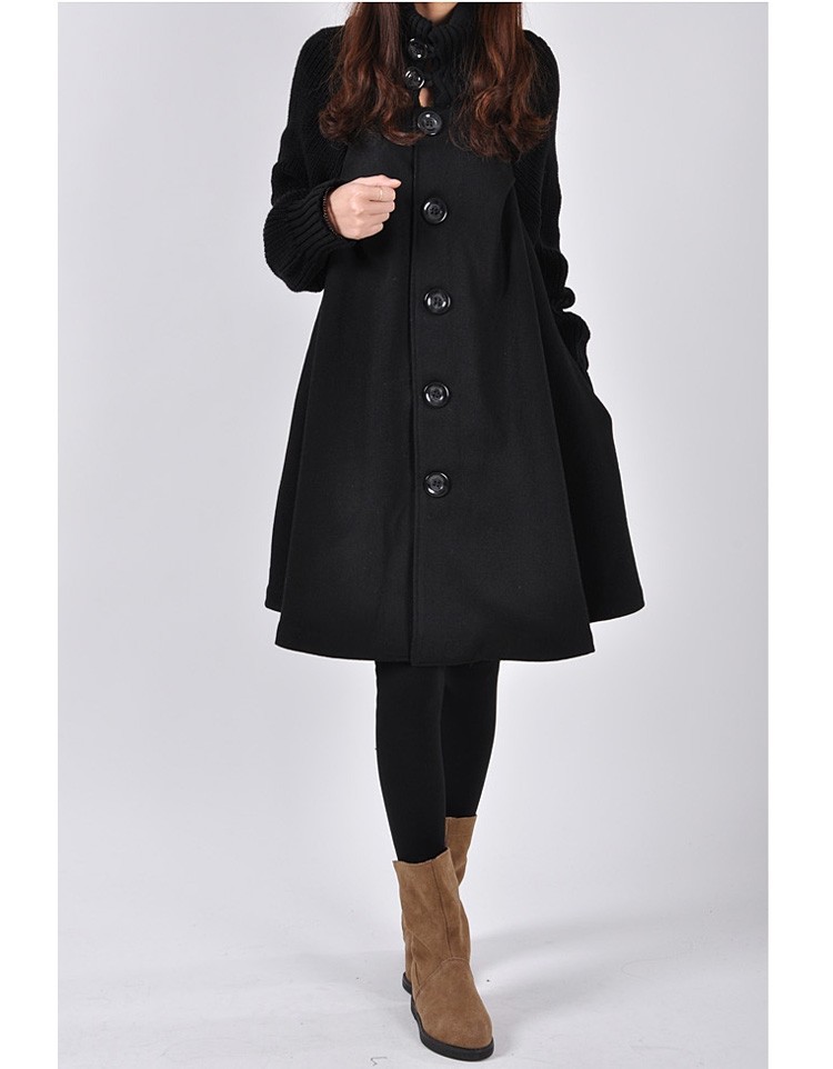  2015 New Winter trench Korean yards loose woolen cape coat woolen coat lady casual female outwear windbreaker women CT2 (13)