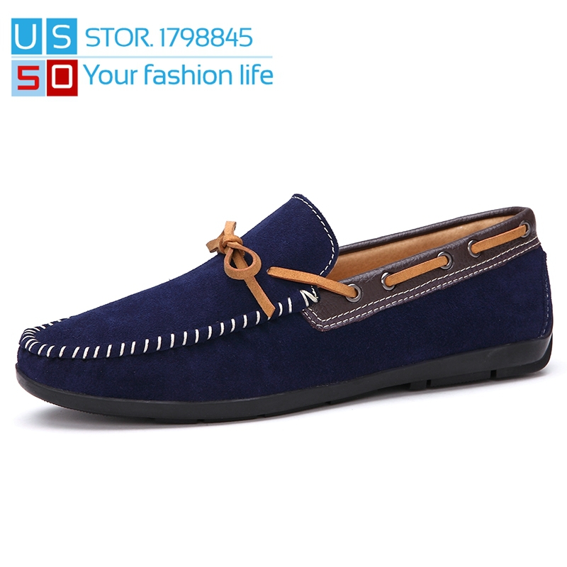 2015 New Full Grain Leather Mens Loafers Driving Shoes Slip-On Slip-On Boat Sapatos Masculinos Mens Loafers Nubuck Leather Shoes
