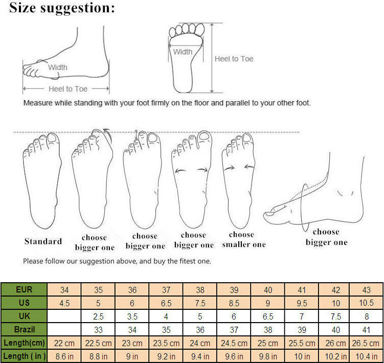 heel to toe length shoe size