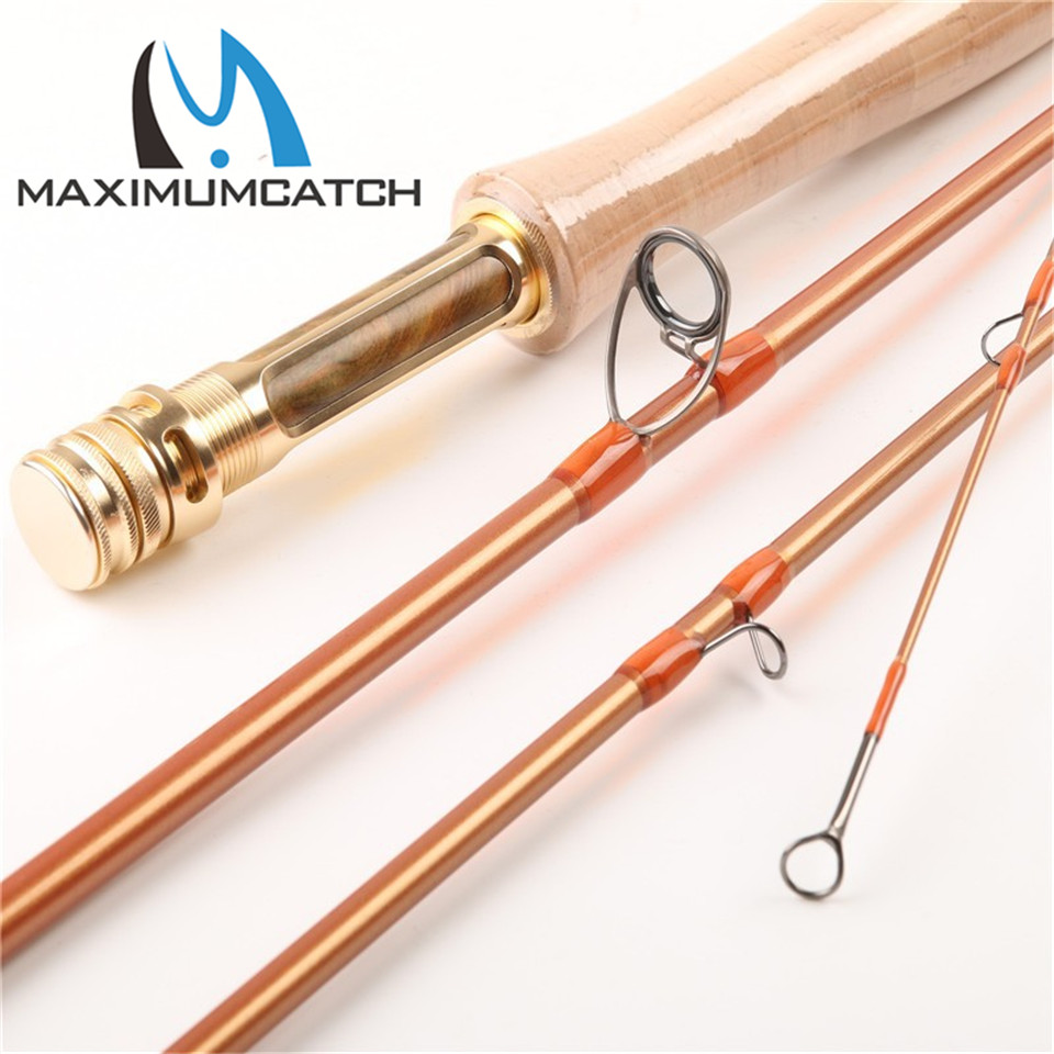 Maxcatch Super Quality Skyhigh 9054 Gold Fly Rod Fly Rod Half-well Fast action with Aluminium Tube